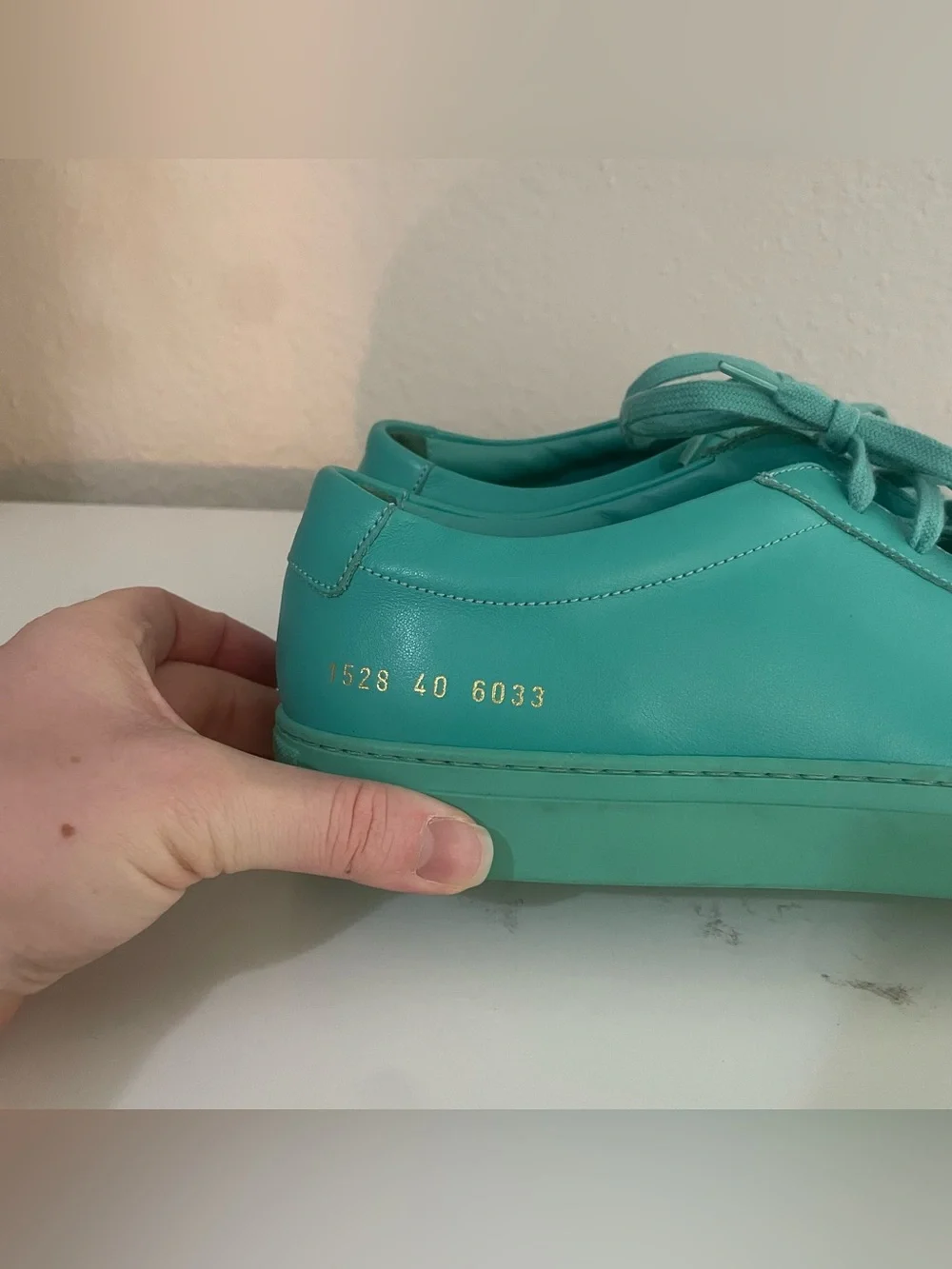 Common Projects Original Achilles Low in Rare Mint Turquoise Size 7